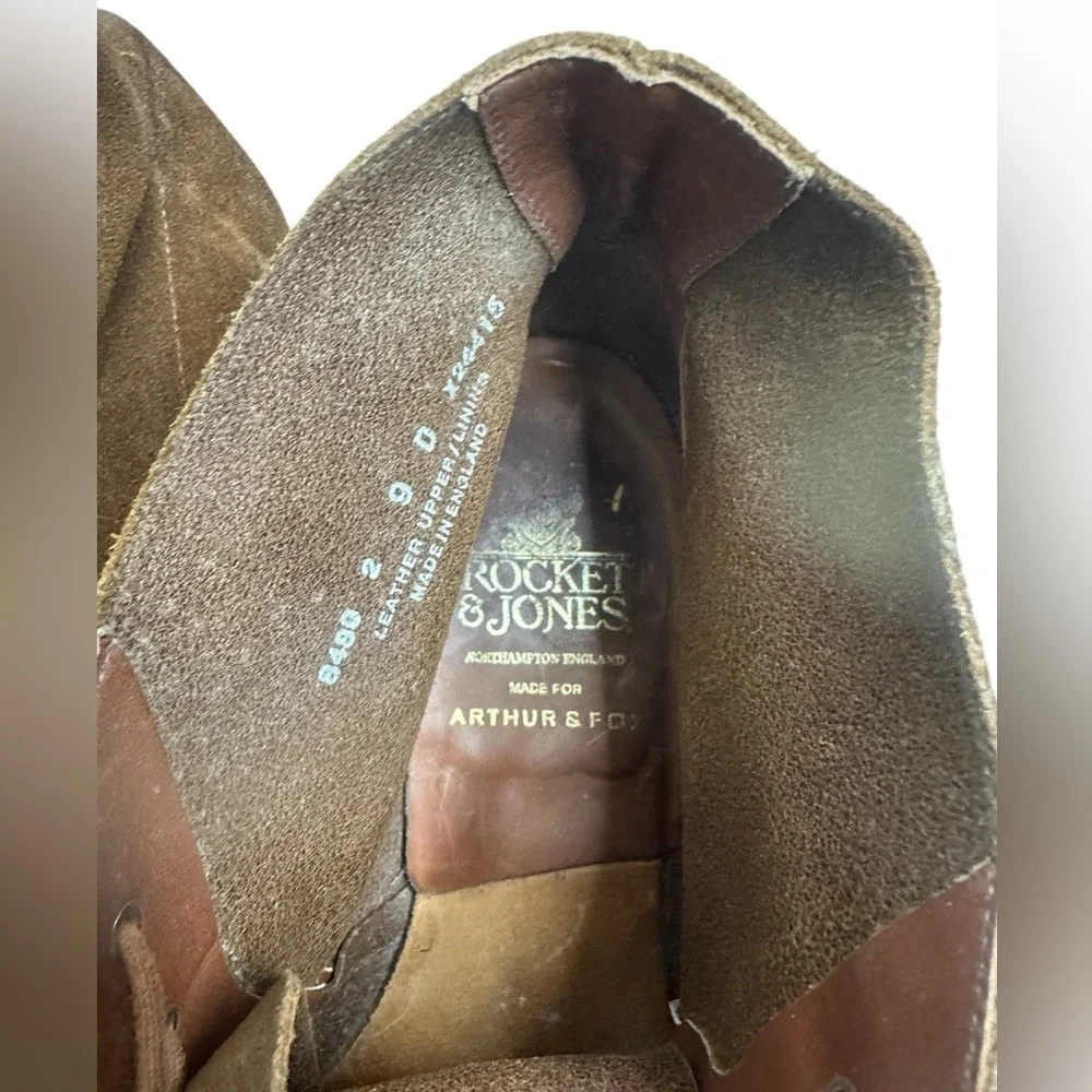 CROCKETT & JONES for Barneys New York CHUKKA BOOT LIGHT snuff SUEDE LEATHER SOLE